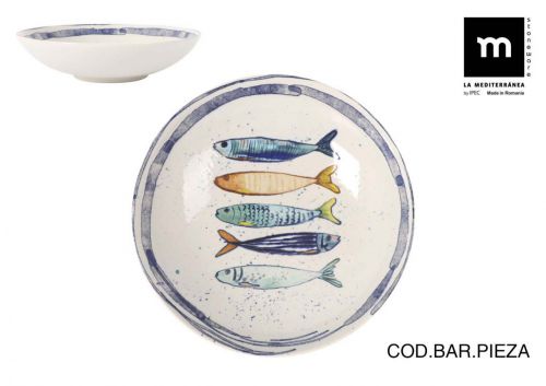 Prato Fundo 21cm Peixe Mènaco Brilho