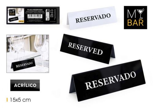 144 Placa Acrilica Reservado Quttin Bar — referência BQ07021777408