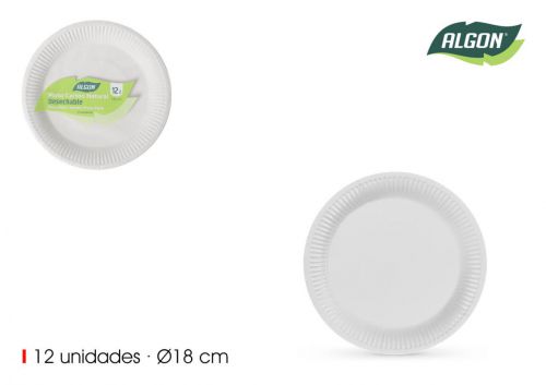 Set12 Placa Redonda De Caixa Natural De 18 Cm Alg — referência BA01054076942