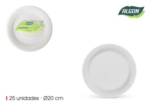 Set25 Placa Redonda De Caixa Natural De 20cm Algo — vista 1