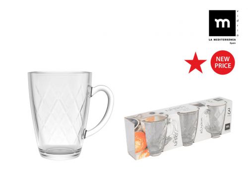 Conjunto De 3 X-Caras De Café Diamond De 90cc Nai