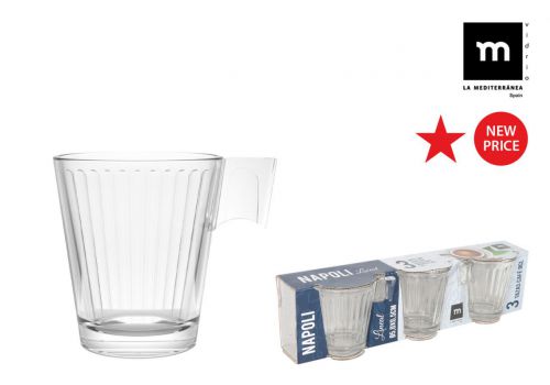Y Set 3 Tazas Cafe 8 Cl Napoli Lineal