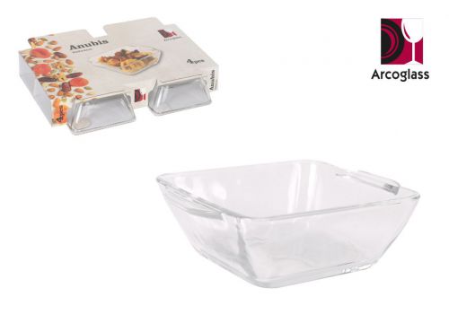 Conjunto De 4 Tigelas Quadradas De Vidro 9x9x4cm — vista 1