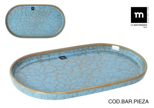 720e104bandeja Oval 35.7x20.5x3cm Scratch Blue — referência 720E104