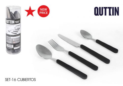 Yset 16pcs Cubiert.mango Plas. C/Tubo Qt Atena