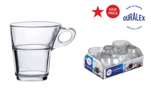 Set 6 Chavenas Cafe Empilhaveis Transp. 9cl Capri