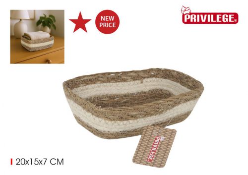 Y Cesta Conica Mimbre Rect 20x15x7cm Privilege — referência 36504CRY20