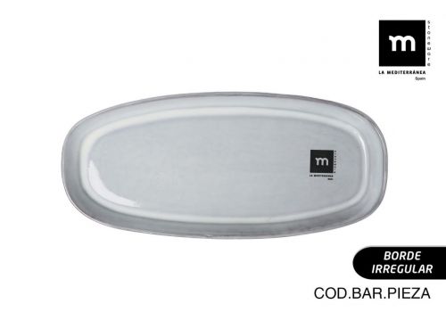 Fuente Oval 24.5x11.2x2cm Black Clay Md — vista 1