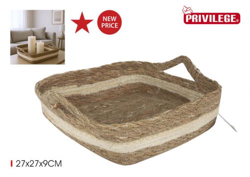 Ycesta Conica Mimbre Cuad.c/Asa 27x27x9cmprivil — referência 36505ACY2727