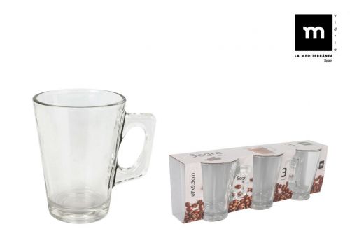 Conjunto De 3 X-Caras De Café Com Leite De 185 Ml