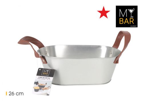 Balde De Metal Rectangular Com Pegas De Couro My B — vista 1