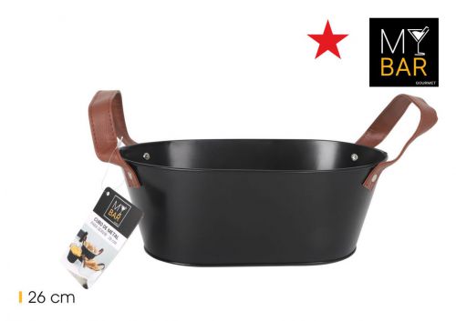 Balde De Metal Rectangular Com Pegas De Couro My B — vista 1