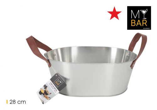 Balde De Metal Rectangular Com Pegas De Couro My B — vista 1