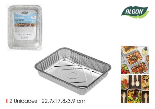 Set2 Bandeja Rectangular Aluminio Algon