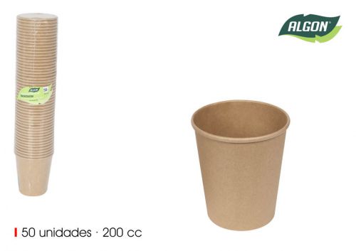 Set50 Copo De Cartao Kraft 200cc Algon
