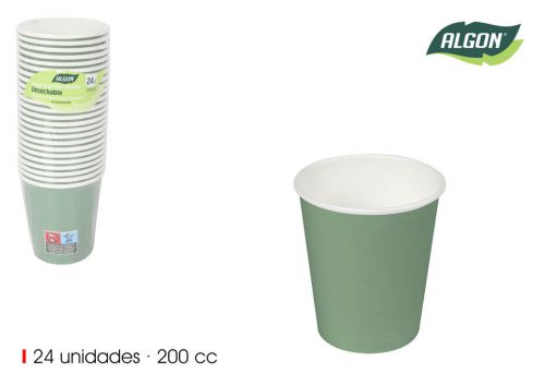 Set24 Copo De Cartao Verde 200cc Algon — referência BA01054077067
