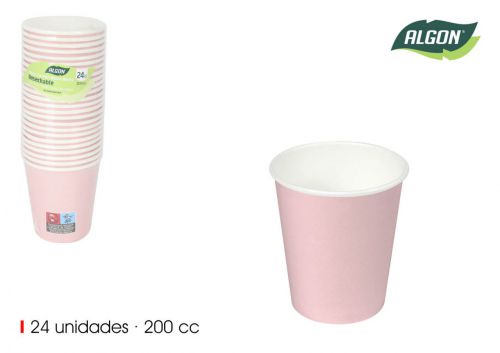 Set24 Copo De Cartao Rosa Baby 200cc Algon — vista 1