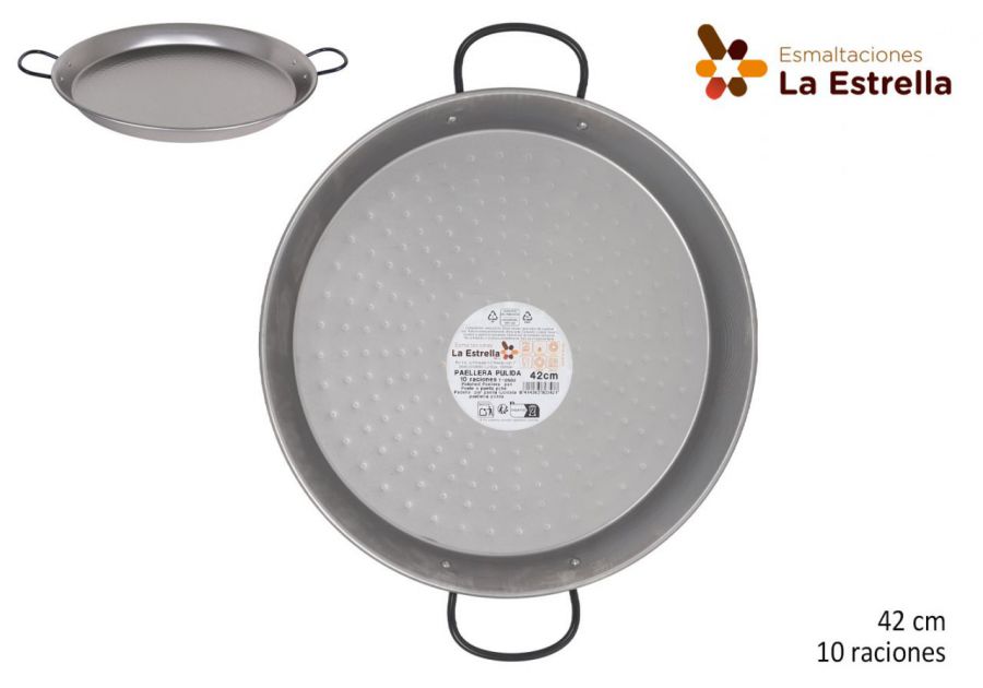 Panela De Paella Polida 42 Cm 10 Porçies — referência 217800542