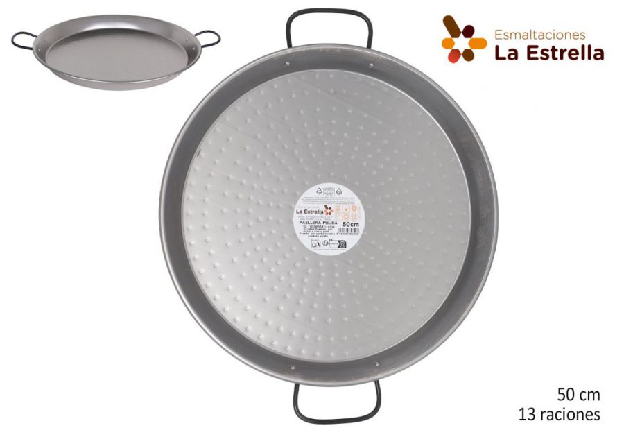 Panela De Paella Polida De 50 Cm 13 Porçies