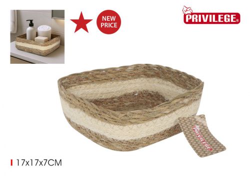 Y Prj Cesta Conica Mimbre Cuadrada  17x17x7cm — vista 1