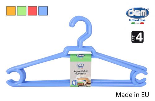 Set 4 Perchas Plast. 42x21cm Rainbow — referência 84012C4