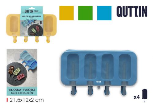 Molde Para 4 Gelados De Silicone Quttin — referência BQ01042878379