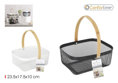 Cesto De Arrumaçao Metalico Com Pega De Madeira Co — referência BY01010178767