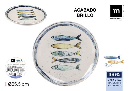 Prato Plano Melamine La Mediterranea — referência BY07032379158