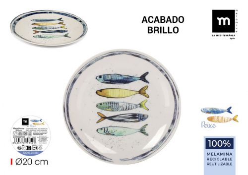 Prato Sobremesa Melamine La Mediterranea — referência BY07032379159