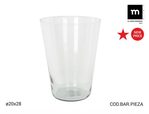 Y Jarron Vidrio 20xh28 Conic Raul Transparente — referência CNF-13832