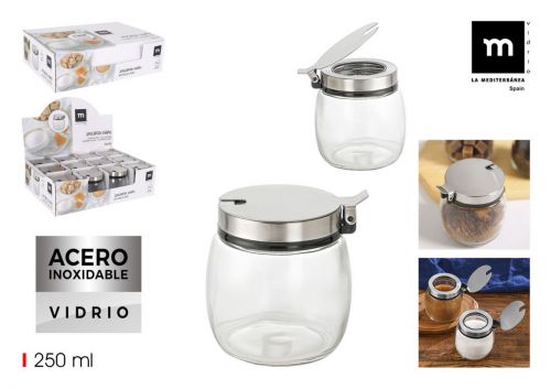 Açucareiro De Vidro Com Tampa De Aço La Mediterran — referência BY03030178661