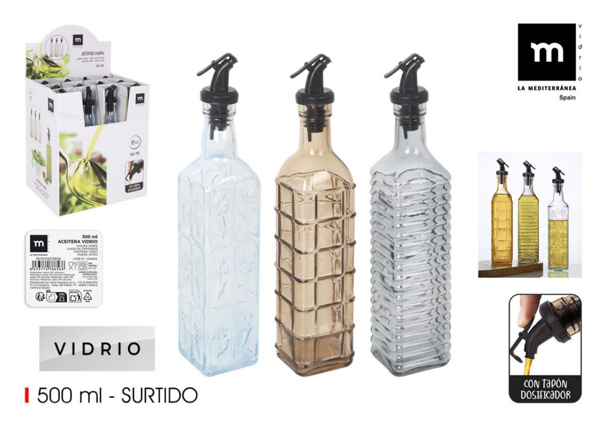 Galheteiro Vidrio 500ml C/Tampa La Mediterranea — referência BY01018278656