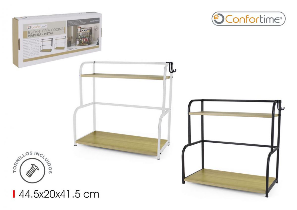 Prateleira De Cozinha Em Madeira E Metal Confortim — referência BY01094078773