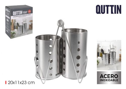 Organizador De Utensilios De Cozinha Em Aço Duplo — referência BQ01017278714