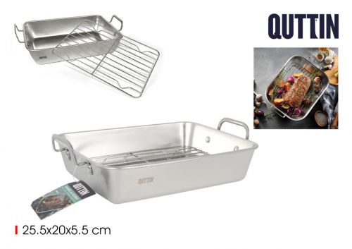 Tabuleiro De Forno Em Aço Com Grelhador Quttin — vista 1