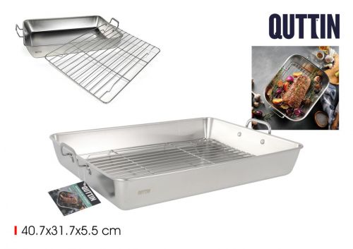Tabuleiro De Forno Em Aço Com Grelhador Quttin — vista 1