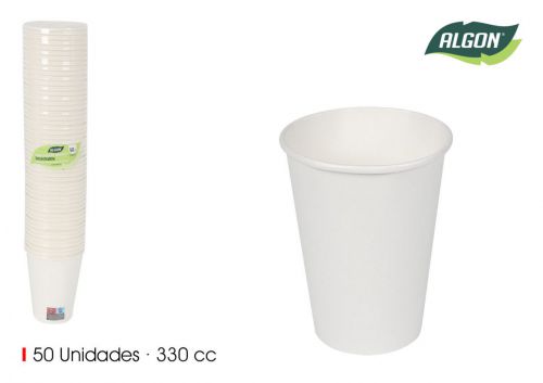 Set50 Copo De Cartao Branco 330cc Algon