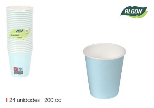 Set24 Copo De Cartao Azul Baby  200cc Algon