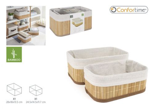 Cestos De Arrumaçao Em Bambu Confortime — vista 1