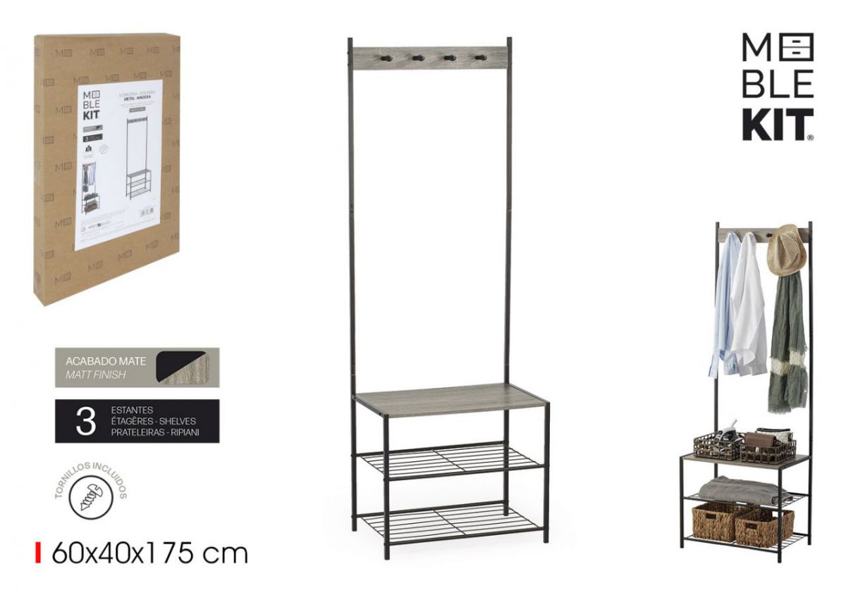 Estantes De Metal E Madeira Moblekit — referência BY01094078891