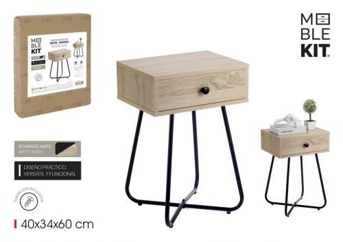 Mesa De Centro De Madeira E Metal Moblekit — referência BY01094078894