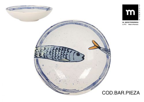 Prato Fundo 21cm Peixe 2.0 Monaco Brilhante — referência PEX26102