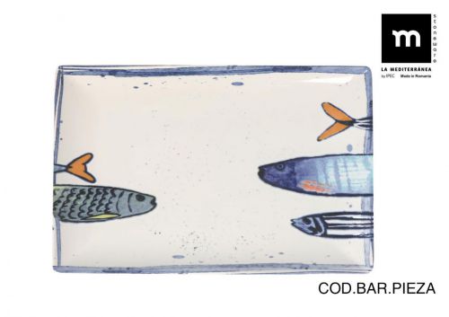 Travessa Retangular 30x20cm Peixe 2.0 Elite Glos