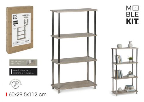 Estantes De Madeira E Metal Moblekit — referência BY05014079149