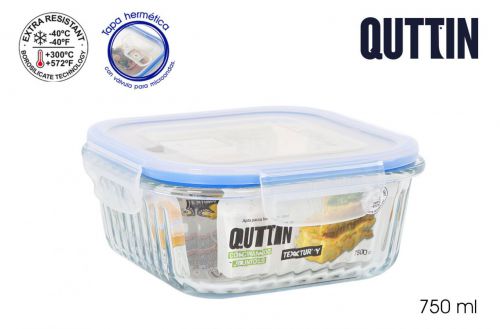 Lancheira Quadrada Aquecida 16 Cm 750 Ml Textu