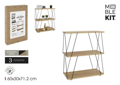 Estantes De Madeira E Metal Moblekit — referência BY01094079284