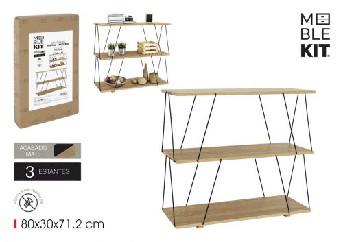 Estantes De Madeira E Metal Moblekit — referência BY01094079286