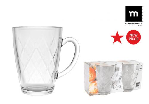 Y Set 2 Tazas Cafe C/Leche 21cl Diamond Naira — referência 111901051CGR