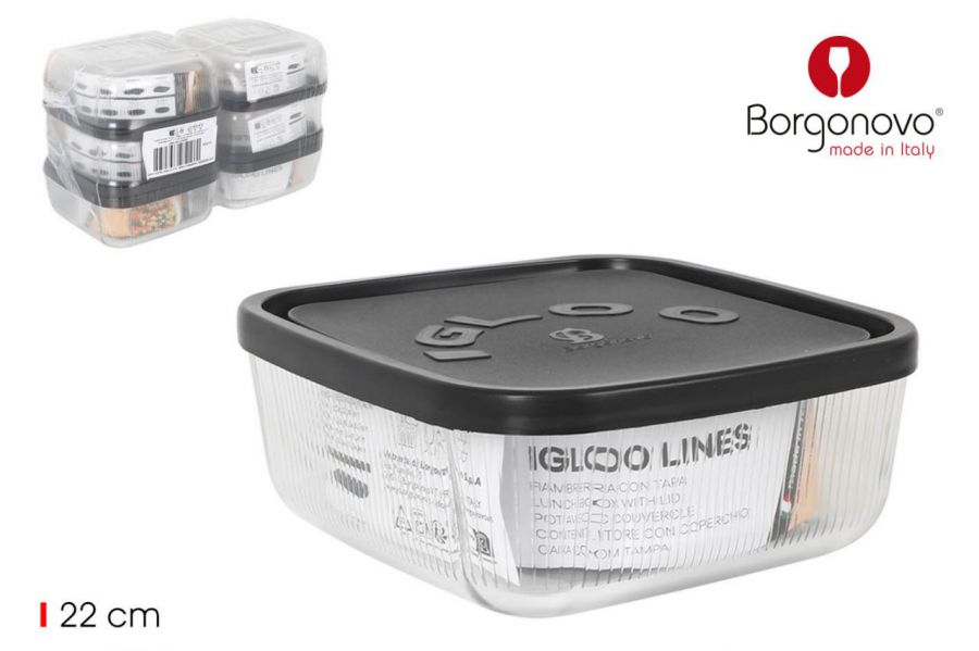 Lancheira Quadrada De 22 Cm Com Tampa Igloo Lines — referência LN14006200