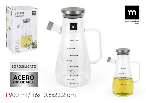 Galheteiro Para Oleo Em Borosilicato Com Tampa De — referência BY01018278889